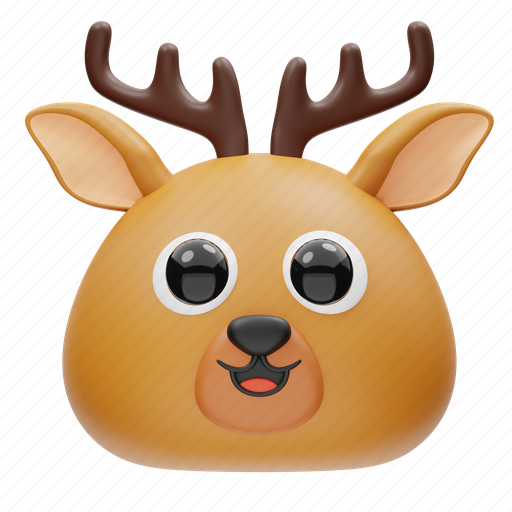 Deer, animal, cute, face, smile, head, avatar icon - Download on Iconfinder