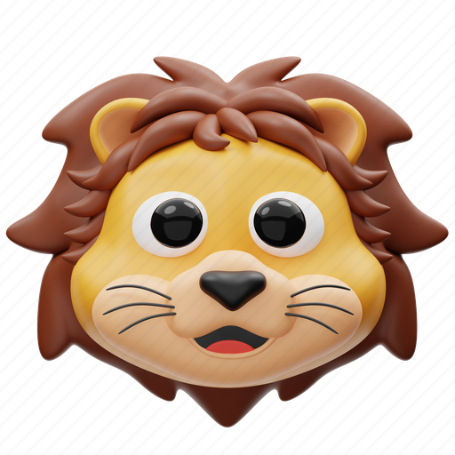 Lion, animal, cute, face, smile, head, avatar icon - Download on Iconfinder