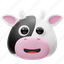 cow, animal, cute, face, smile, head, avatar, emotion, mascot 