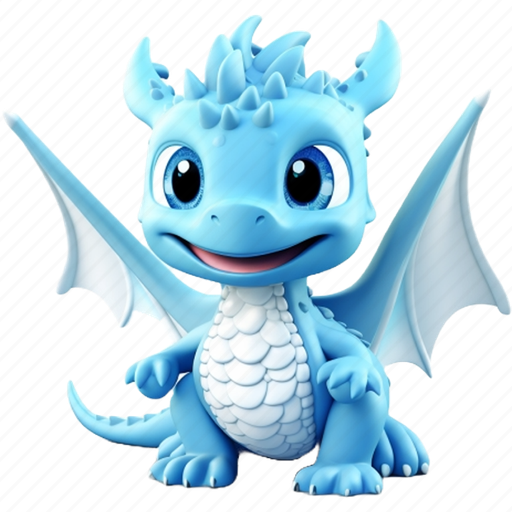 Cute, blue, animal, avatar 3D illustration - Download on Iconfinder