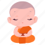 novice monk, meditating, monk, vesak, sitting, buddhist, religion 