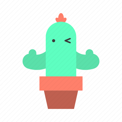 Cactus, cute, emoji, plant, pot icon - Download on Iconfinder