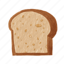 sliced bread, bread slice, wheat bread, bread, toast, bakery, breakfast
