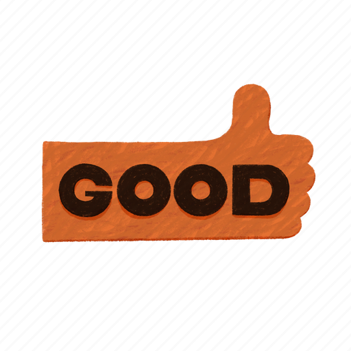 Good, thumbs up, word, letter, compliment, cheer up, encouragement icon - Download on Iconfinder
