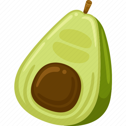 Avocado, cute, fruit, food, vector, tropical, cartoon icon - Download on Iconfinder