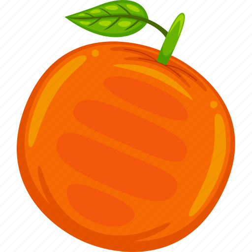 Orange, cute, fruit, food, vector, tropical, cartoon icon - Download on Iconfinder