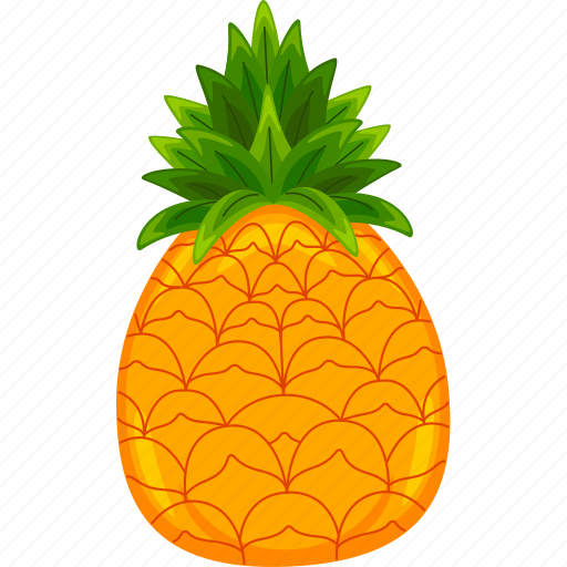 Pineapple, cute, fruit, food, vector, tropical, cartoon icon - Download on Iconfinder