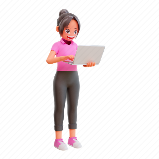 Cute, girl, female, lady, person, woman, avatar 3D illustration - Download on Iconfinder