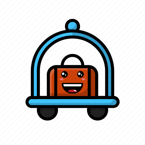 Luggage, cart, luggage cart, luggage trolley, pushcart, handcart, trolley icon - Download on Iconfinder