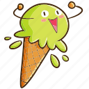 green, ice cream, summer, food, sweet, fresh