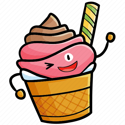 Happy, pink, ice cream, summer, food, sweet, fresh icon - Download on Iconfinder