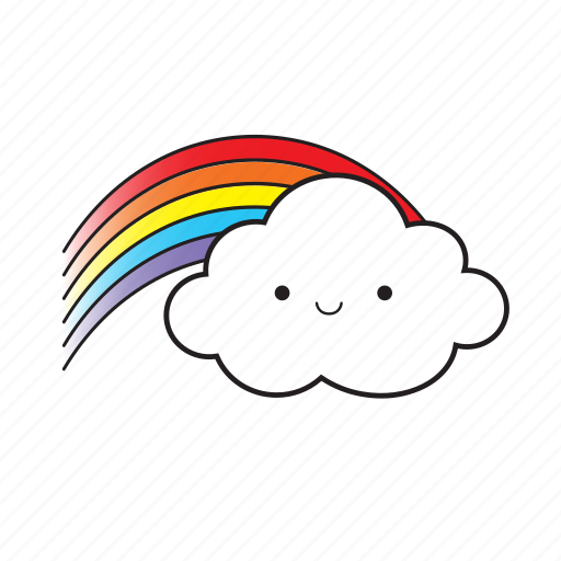 Download Cloud, rainbow, smile icon