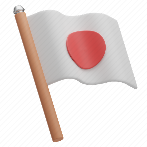Flag, japan, japanese, asia, nature, culture, sakura 3D illustration - Download on Iconfinder