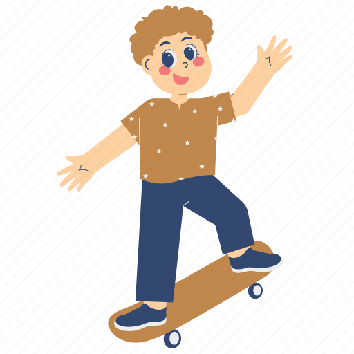 Boy, playing, skateboard, kid, play, happy, child icon - Download on Iconfinder