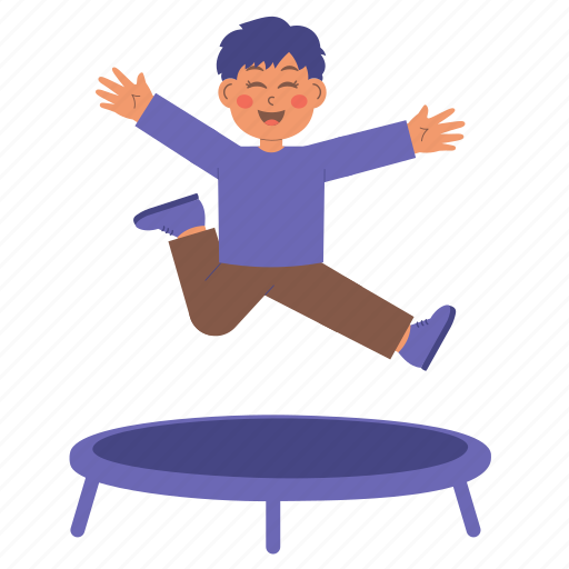 Cute, boy, playing, trampoline, cartoon, game, kid icon - Download on Iconfinder