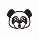amazed, emoticon, happy, panda, shocked
