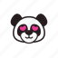 emoticon, love, panda 