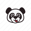 emoticon, happy, panda, tongue