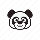 emoticon, panda, shy, wink