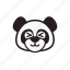 emoticon, panda, shy, wink 