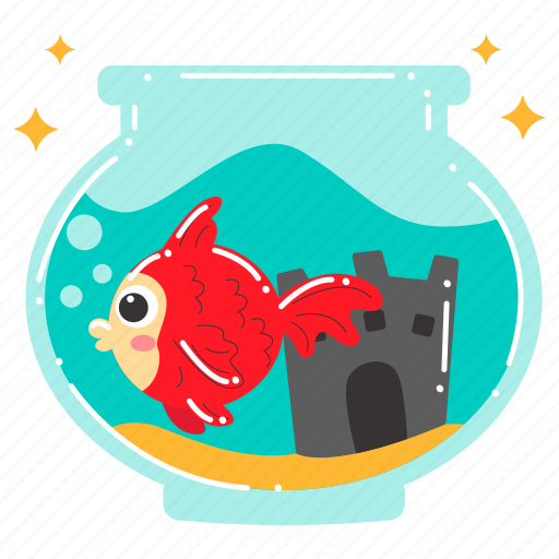 Golden fish, fish, fishbowl, aquarium, pet, animal, wildlife icon - Download on Iconfinder