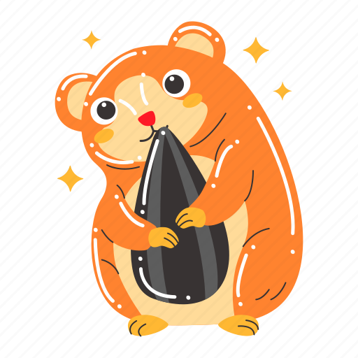 Hamster, eat, sunflower seed, pet, animal, wildlife, nature icon - Download on Iconfinder
