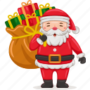 santa, claus, christmas, winter, holiday, xmas, happy, gift, celebration
