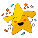 star laughing, star, gold star, emoji, laughter, smiling, emoticon