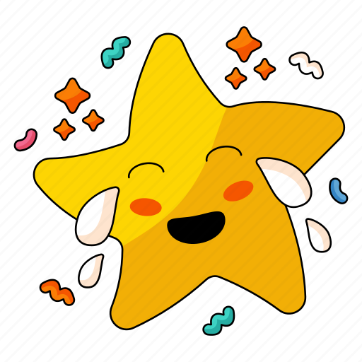 Star laughing, star, gold star, emoji, laughter, smiling, emoticon icon - Download on Iconfinder
