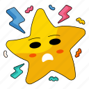 angry star, gold star, emotion, emoji, expression, feeling, sad