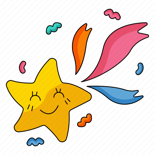 Gold star, emotion, emoji, shine, star, expression, star flying icon - Download on Iconfinder