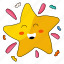 gold star, smile star, happy star, expression, emotion, emoji, smiley 