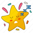 sleeping star, gold star, emotion, expression, smiley, face, emoji