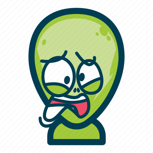 Sticker, cute, alien, emoji, character sticker - Download on Iconfinder