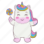 cute, unicorn, lollipop, animal, horse, rainbow, celebration, birthday, mascot 
