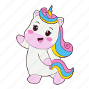 happy, unicorn, brithday, animal, cute, rainbow, birthday, mascot, character