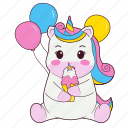 unicorn, ice cream, animal, horse, cute, rainbow, celebration, birthday, mascot