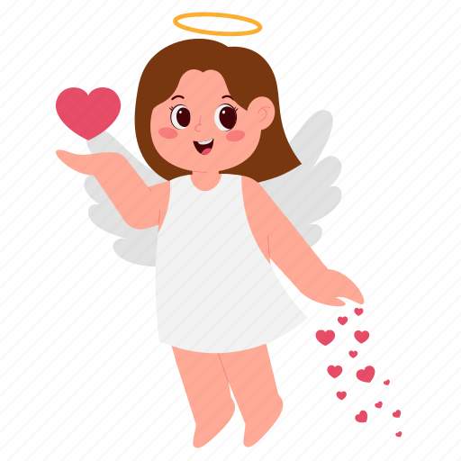 Angel, girl, love, cupid, valentine, kid, cute icon - Download on Iconfinder