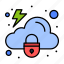 cloud, lock, protection, security 