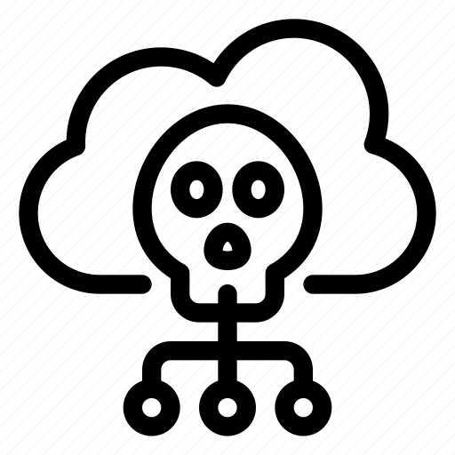 Cloud, connect, crime, hack, network, skull icon - Download on Iconfinder