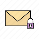 crime, cyber, mail, mail security, security icon