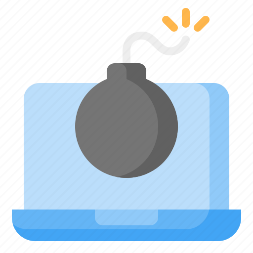 Bomb, virus, malware, cyber attack, laptop, computer, security icon - Download on Iconfinder