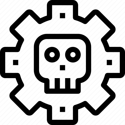 Crime, gear, hacking, process, skull icon - Download on Iconfinder