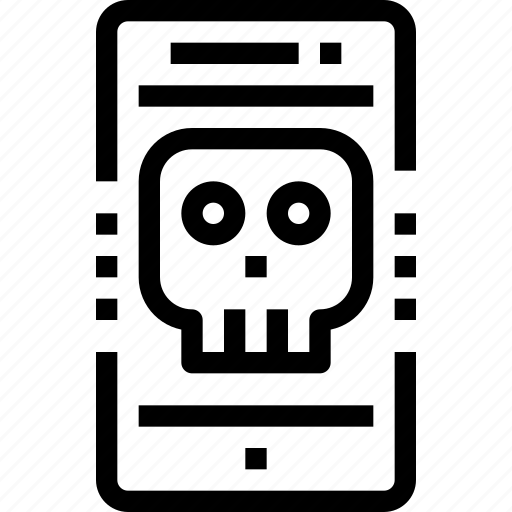 Crime, device, hacking, mobile, phone, skull, smartphone icon - Download on Iconfinder