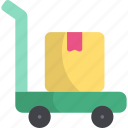 trolley, logistic, delivery box, cart, shipping, package