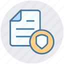 documents safe, list, paper, security, shield