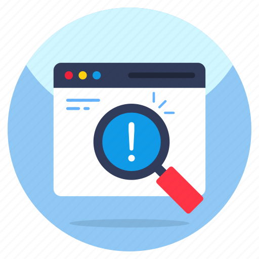 Search error, search warning, search caution, search alert, find error icon - Download on Iconfinder