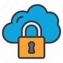 locked, cloud, data, lock, secure