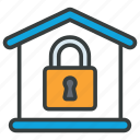 locked, home, property, lock, secure, padlock