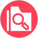 find, folder, magnifier, magnifying glass, search, security